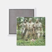 Het standbeeld van de drie militairen magneet (Voorkant / Achterkant)