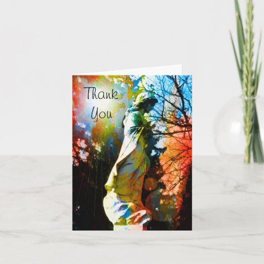 Het Standbeeld van de engel dankt u kaardt Bedankkaart (Voorkant)