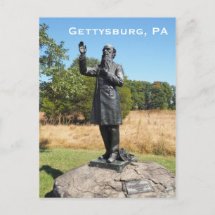 Het standbeeld van William Corby in Gettysburg PA Briefkaart