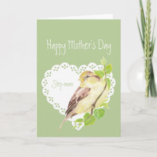 Het stap-Mamma van het moederdag de Leuke Vogel Kaart