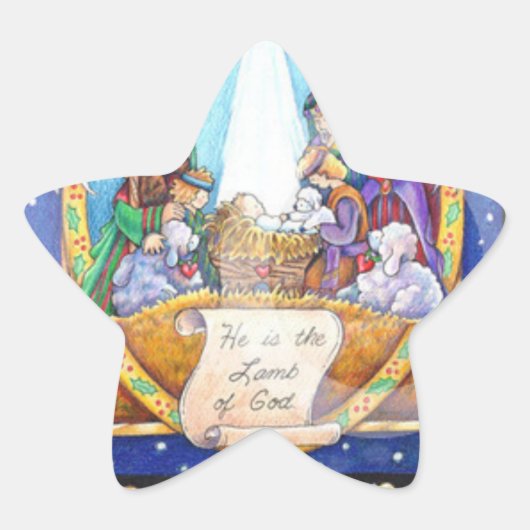Het Star Kerst sticker (Voorkant)