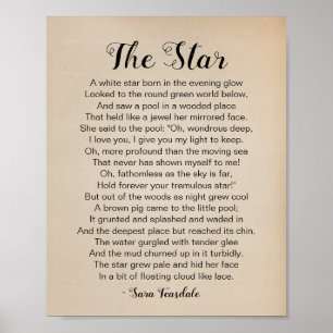 Het Star Poem van Sara Teasdale Vintage Poster