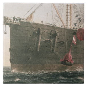 Het starten van de boei, 8 augustus, 1865, markere tegeltje