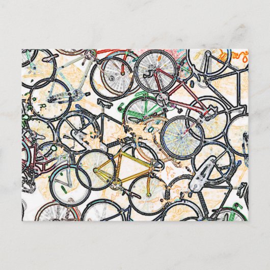het stedelijke patroon van de stijlfiets briefkaart (Voorkant)