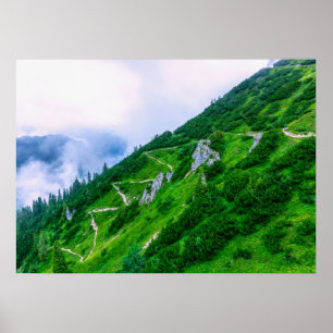 Het steile pad op de berg poster