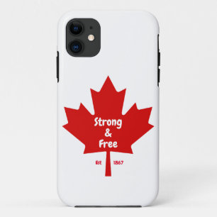 Het "Sterke en Vrije" Maple Leaf T-shirt iPhone 11 Hoesje