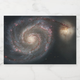 Het sterrenstelsel Whirlpool M51 & begeleider in d Sparkling Wijnetiket