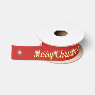 Het sterrige vrolijke rood van Kerstmis Lint