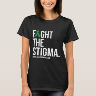 Het stigma groene lint mentale gezondheid t-shirt
