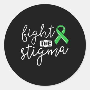 Het Stigma Mental Health Awareness Groen Lint Ronde Sticker