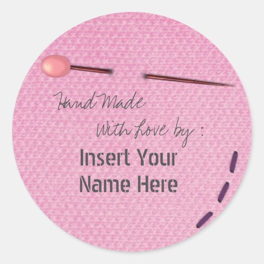 Het stikken Hand-Made Douane Ronde Etiket Sticker (Voorkant)
