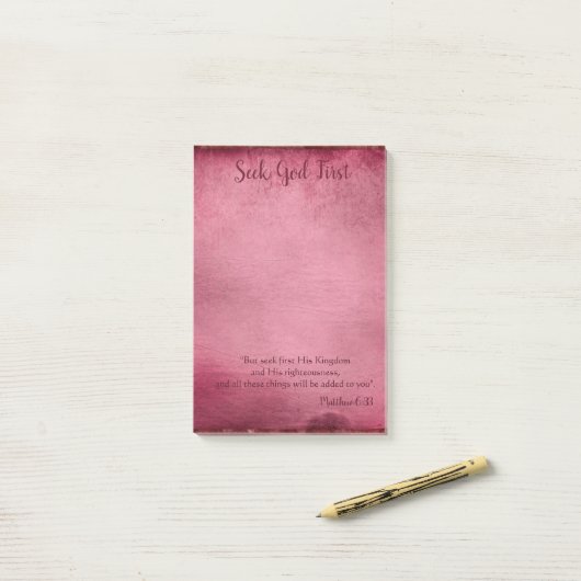 Het stimuleren van God eerst Post-it® Notes (Op bureau)