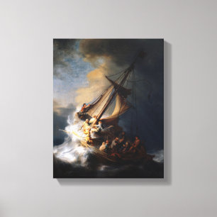 Het Storm op het Zee van Galilea Canvas Afdruk