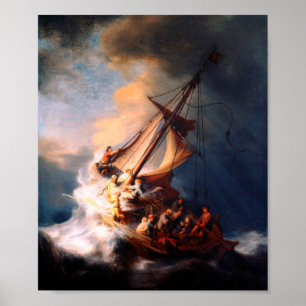Het Storm op het Zee van Galilea Poster
