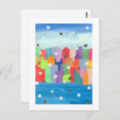 Het Storm van de Sneeuw van de stad Briefkaart (Voorkant / Achterkant)