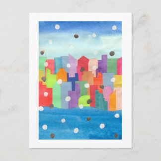 Het Storm van de Sneeuw van de stad Briefkaart