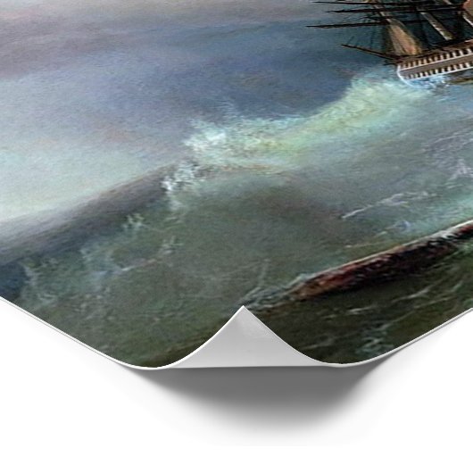 Het storm van Ivan Aivazovsky Poster (Hoek)