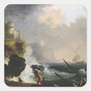 Het Storm Vierkante Sticker