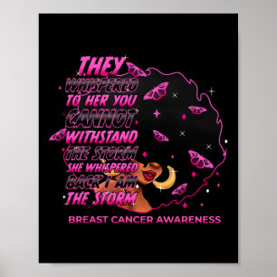 Het Storm Zwarte Vrouwen Borstkanker Krijger Roze Poster