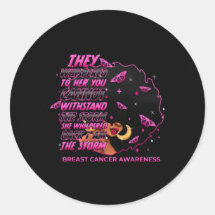 Het Storm Zwarte Vrouwen Borstkanker Krijger Roze Ronde Sticker