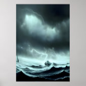 Het stormachtige zee | AI Art Poster (Voorkant)