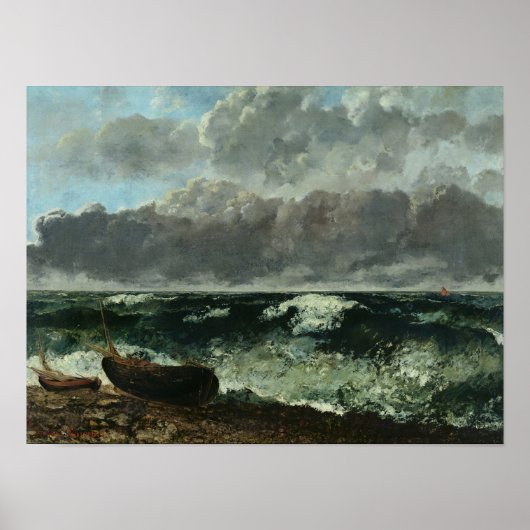 Het Stormy Zee of, The Wave, 1870 Poster (Voorkant)