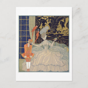 Het straffen van de Pagina (kleurenlitho) Briefkaart