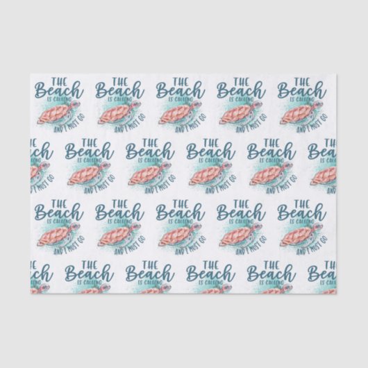 Het strand belt en ik moet weg. tissuepapier (Voorkant)