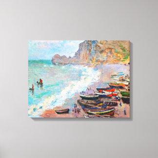 Het strand bij Etretat Claude Monet Canvas Afdruk