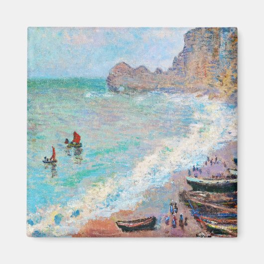 Het strand bij Etretat Claude Monet Magneet (Voorkant)