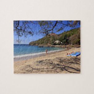 Het strand bij het Pigeon Island National Park Legpuzzel