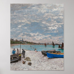 Het strand bij Sainte-Adresse van Claude Monet Poster