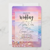 Het strand bij Sunset Wedding Kaart (Voorkant)