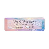 Het strand bij zonsondergang etiket (Voorkant)