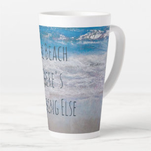Het strand Blue White Tropical Ocean Waves Coastal Latte Mok
