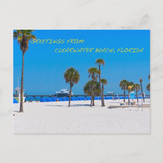 Het Strand Florida van Clearwater van het Briefkaart (Voorkant)