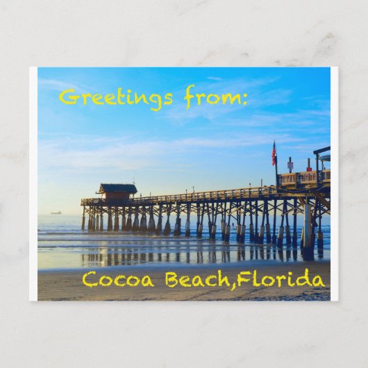 Het Strand Florida van de cacao Briefkaart (Voorkant)