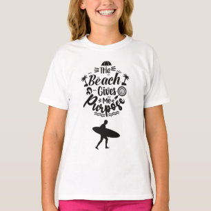 Het strand geeft me doel Minimalistisch surfen T-shirt