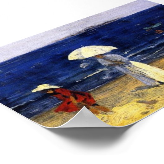 Het strand in Dinard, Clarence Gagnon Poster (Hoek)