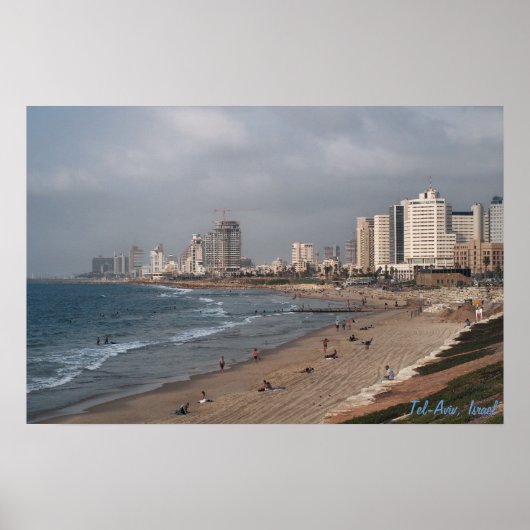 Het strand in Tel Aviv Poster (Voorkant)