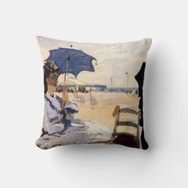 Het strand in Trouville Kussen