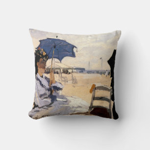 Het strand in Trouville Kussen