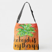 Het strand is mijn Therapie Sinaasappel Tropische  Crossbody Tas (Achterkant)