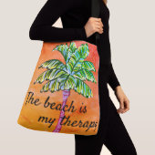 Het strand is mijn Therapie Sinaasappel Tropische Crossbody Tas (Dichtbij)