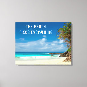 Het Strand Lost Alles Op Canvas Afdruk