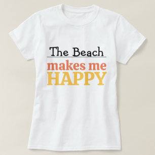 Het strand maakt me gelukkig Citaat Levendig Moder T-shirt