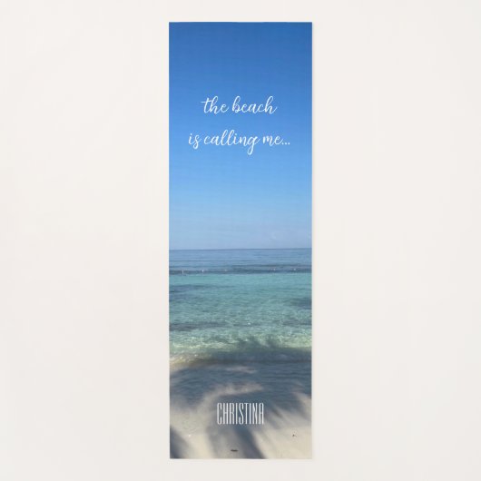 Het strand noemt me gepersonaliseerd yogamat (Voorkant)