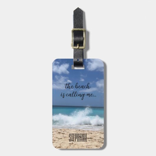 Het strand noemt me Tropisch Paradijs Bagagelabel (Voorkant verticaal)