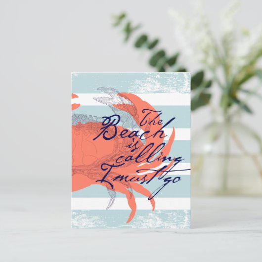 Het strand roept dat ik moet gaan briefkaart (Staand voorkant)