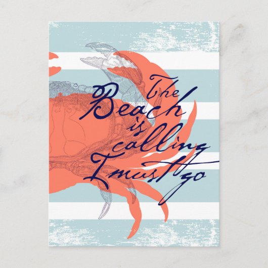 Het strand roept dat ik moet gaan briefkaart (Voorkant)